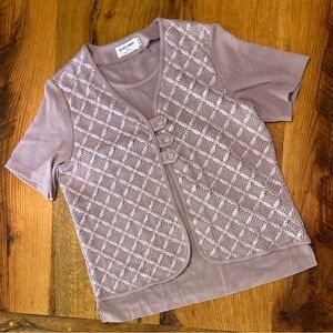 Alfred Dunner Beautiful Periwinkle Top with Details Galore, Size 12